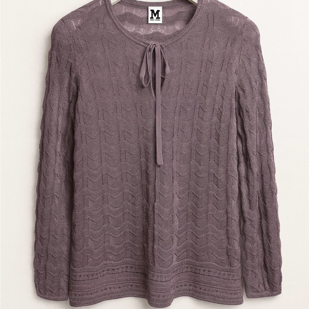 Missoni Brown Signature Knit Sweater – Italian Luxury Zigzag Pattern, Size - Picture 2 of 13